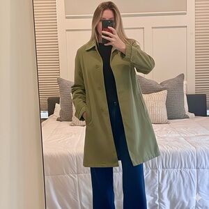 New York & Company Green Trench Coat - Size M